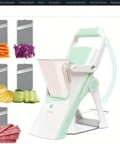 h Fries SlicerSafer Multifunctional Mushroom Slicer 5-in-1 Vegetable Slice, Professional Food Slicer With Container, Vegetable Slicer For Fruit, Potato, Onion, Frenc