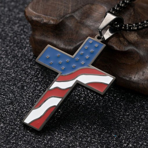 Flag Cross Necklace - Larawan 4