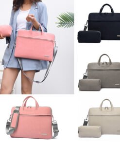 PU Leather Women Laptop Bag Notebook Carrying Case Briefcase For Macbook Air 13.3 14 15.6 Inch Men Handbags Shoulder Mouse Bag