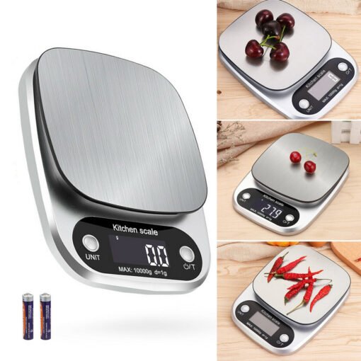 Digital Kitchen Food Diet Scale, Multifunction Weight Balance 22lbs 1g Kitchen Scale Stainless Steel Weighing Scale For Food Diet Postal Balance Measuring - Bild 8