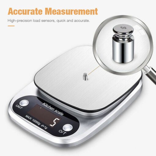 Digital Kitchen Food Diet Scale, Multifunction Weight Balance 22lbs 1g Kitchen Scale Stainless Steel Weighing Scale For Food Diet Postal Balance Measuring - Bild 10