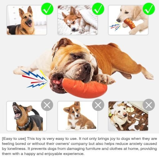 PPOKEl Dog Chew Toys Aggressive- Chaewers.Indestructible Dog Toy For Aggressive Chewer,Tough Chew Toys For Dogs  Rubber  Orange Plain - Imagen 4