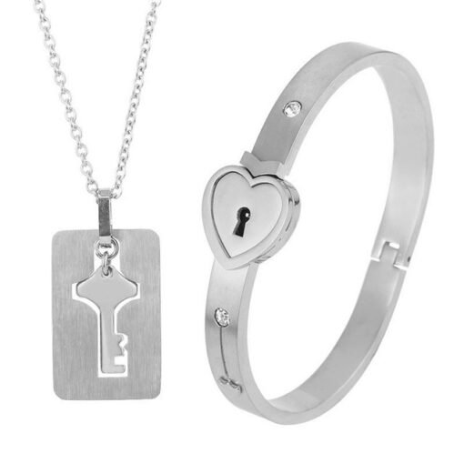 Fashion Jewelry Titanium Steel Couple Love Lock, Bracelet, Key Set, Necklace - Bild 4