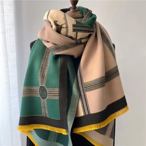 Korean Style Contrast Color Artificial Cashmere Scarf Women's New Winter - Bild 4