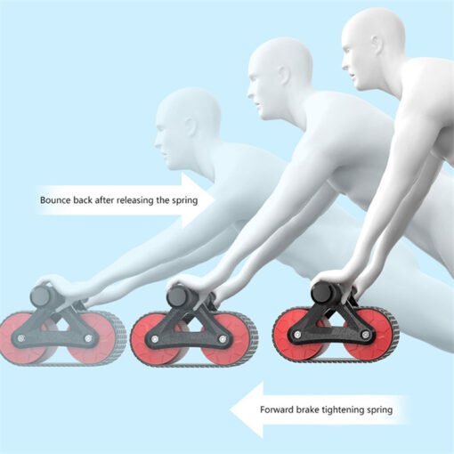 Double Wheel Abdominal Exerciser Women Men Automatic Rebound Ab Wheel Roller Waist Trainer Gym Sports Home Exercise Devices - 图片 2