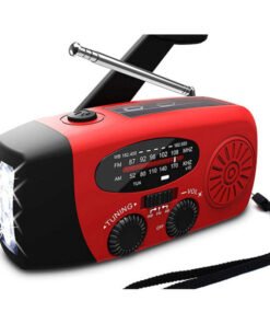 Solar hand crank USB charging radio flashlight