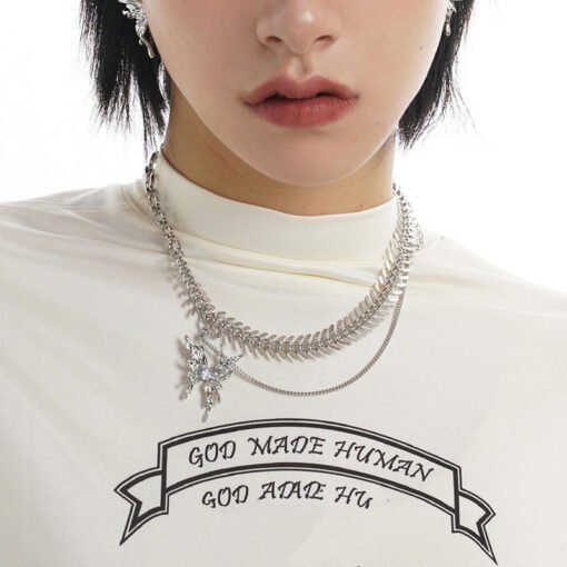 Advanced Biochemical Butterfly Necklace Female Liquid Metal Wind Clavicle Chain - Image 3