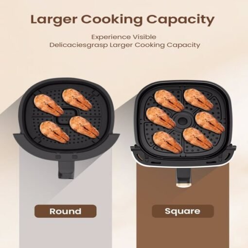 Air Fryer, 5.3Qt With Observation Window, 7 Custom Presets, Intelligent Digital Touch Screen, Non Stick Pan And Dishwasher Safety Basket FBA Warehouse Shipment, Amazon Banned - Larawan 5