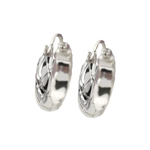 Cross-border European And American Stylish Glossy Diamond Plaid Earrings - Image 2