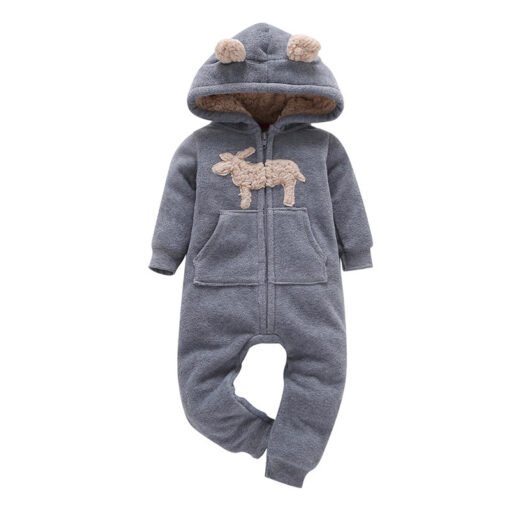 Long-sleeved fleece baby clothes romper - 图片 7