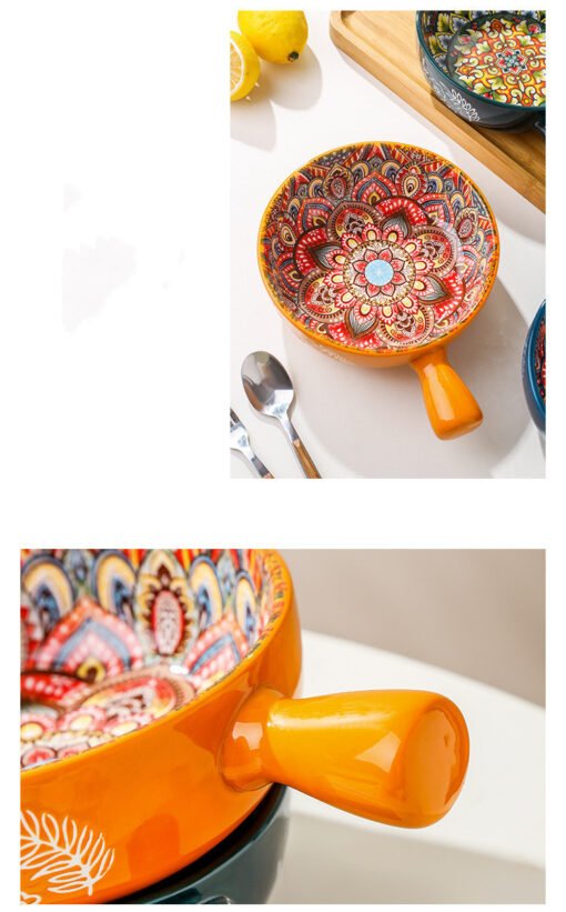 Glazed Salad Bowl Dessert Bowl Household - Imagen 7