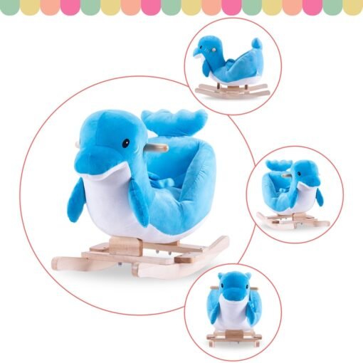 Rocking Horse Toy Ride-On Rocker Plush for Kids Stuffed Animal Rocker Toy Child Rocking Toy - Image 4