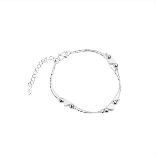 Korean Fashion Heart Bracelet Women's Double Layered Wear Light Bead Heart-shaped - Image 6
