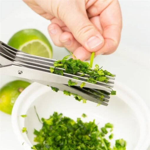Multifunctional Multi-layer Green Onion Scissors Stainless Steel Onion Cutting Knife Herb Seaweed Spice Scissors Kitchen Scissor Kitchen Gadgets - Bild 7