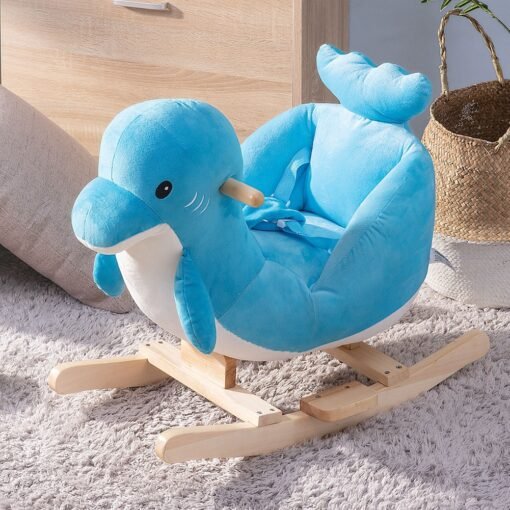 Rocking Horse Toy Ride-On Rocker Plush for Kids Stuffed Animal Rocker Toy Child Rocking Toy - Image 2