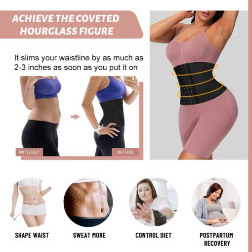 ATBUTY 9 Inches Short Torso Sport Girdle Underwear Women 9 Steel Bones Latex Waist Trainer Corset Private Label - Image 4