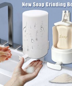 Soap Grinder Dispenser Soap Box Wall Mounted Dry Organizer Box Soap Powder Grinding Box For Restaurant Kitchen Office Gyms Hotel