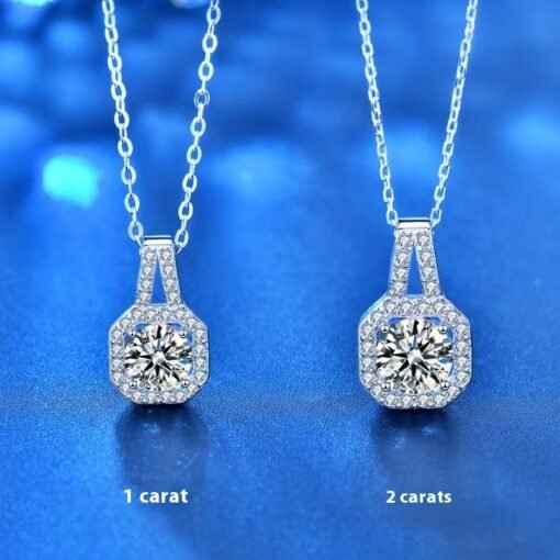 Moissanite S925 Sterling Silver Necklace For Women All-match Niche High Sense - immagine 7