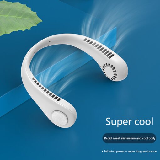Hanging Neck Fan Portable Cooling Fan USB Leafless 360 Degree Neckband Fan 78 Surround Air Outlets 4000Mah Rechargeable - immagine 8