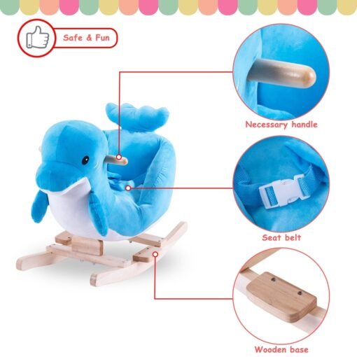 Rocking Horse Toy Ride-On Rocker Plush for Kids Stuffed Animal Rocker Toy Child Rocking Toy - Image 8