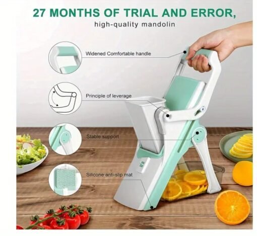h Fries SlicerSafer Multifunctional Mushroom Slicer 5-in-1 Vegetable Slice, Professional Food Slicer With Container, Vegetable Slicer For Fruit, Potato, Onion, Frenc - Larawan 4