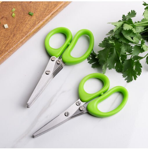 Multifunctional Multi-layer Green Onion Scissors Stainless Steel Onion Cutting Knife Herb Seaweed Spice Scissors Kitchen Scissor Kitchen Gadgets - Bild 6