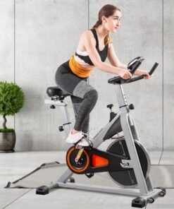 Indoor Cycling Bike Stationary, Belt Driven Smooth Exercise Bike with Oversize Soft Saddle and LCD Monitor