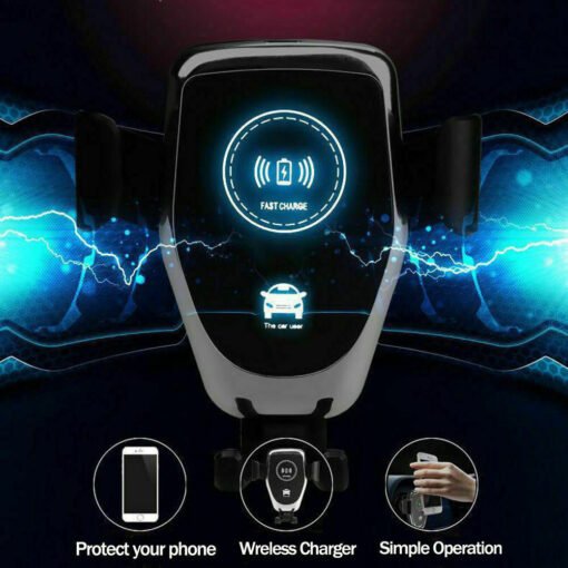 10W QI Wireless Fast Car Charger Mount Holder Stand Automatic Clamping Charging - Larawan 2