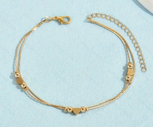 Korean Fashion Heart Bracelet Women's Double Layered Wear Light Bead Heart-shaped - Image 7