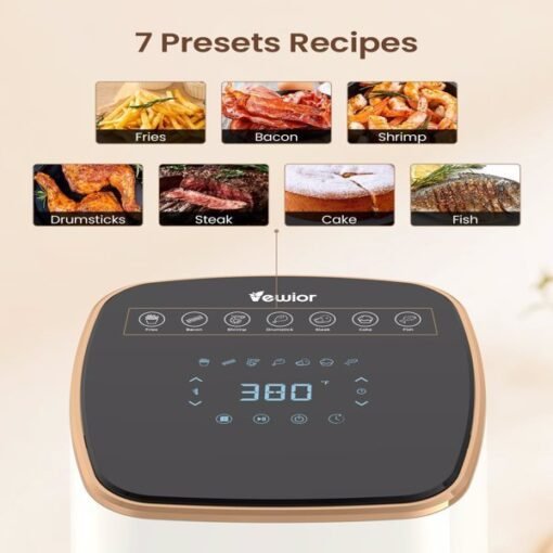 Air Fryer, 5.3Qt With Observation Window, 7 Custom Presets, Intelligent Digital Touch Screen, Non Stick Pan And Dishwasher Safety Basket FBA Warehouse Shipment, Amazon Banned - Larawan 3
