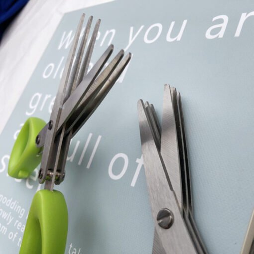 Multifunctional Multi-layer Green Onion Scissors Stainless Steel Onion Cutting Knife Herb Seaweed Spice Scissors Kitchen Scissor Kitchen Gadgets - Bild 5