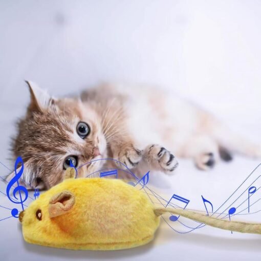 Interactive Cat Toys Mouse With LED Lights ForIndoor Cats USB Rechargeable Cat Mouse Toysfor Cats, Moving Automatic Chirping Squeakywith Feather Tail For All Breeds Cat Catnip Toys Forinteractive Toys - Hình ảnh 7