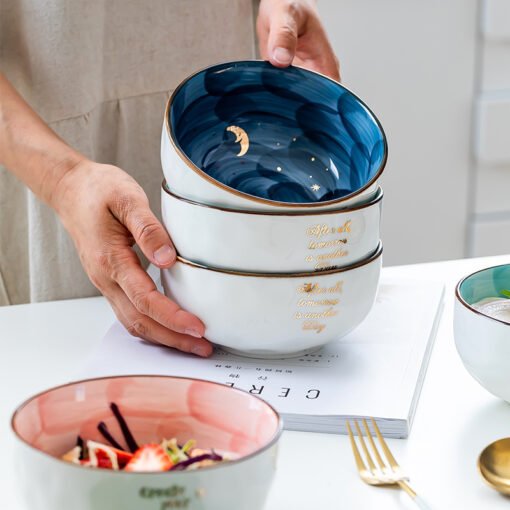 Ceramic Breakfast Salad Bowl With Cute Eating Bowl - Hình ảnh 5