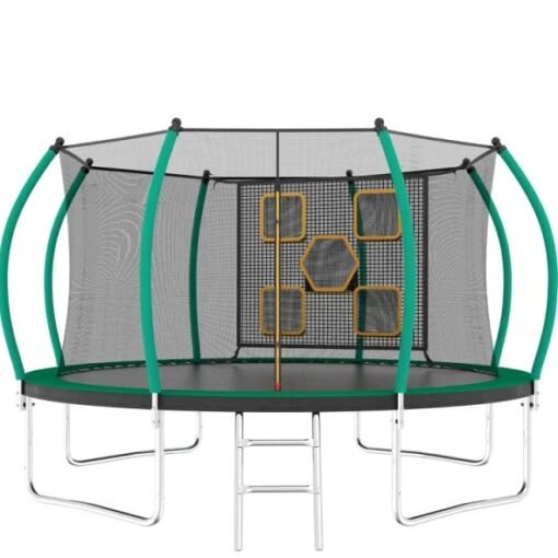 14FT Trampoline With Enclosure - Recreational Trampolines With Ladder, ASTM Approval Outdoor Trampoline For Kids - Larawan 3