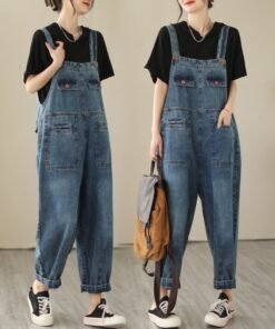 New Real Time Denim Casual Strap Pants For Women