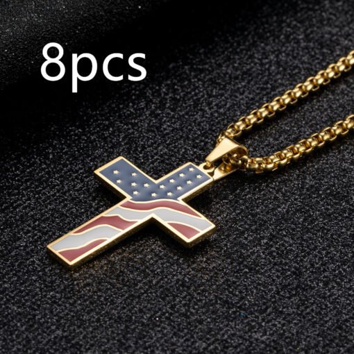 Flag Cross Necklace - Larawan 5