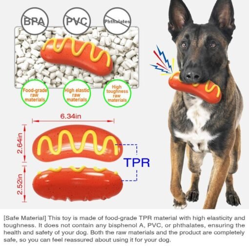 PPOKEl Dog Chew Toys Aggressive- Chaewers.Indestructible Dog Toy For Aggressive Chewer,Tough Chew Toys For Dogs  Rubber  Orange Plain - Imagen 2