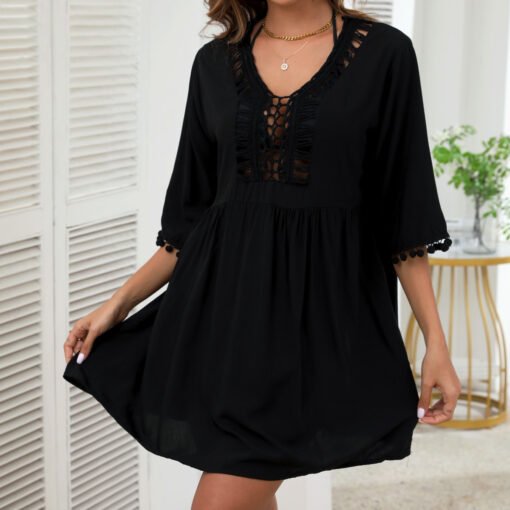 Women's V-neck Vacation Loose Dress - Image 5