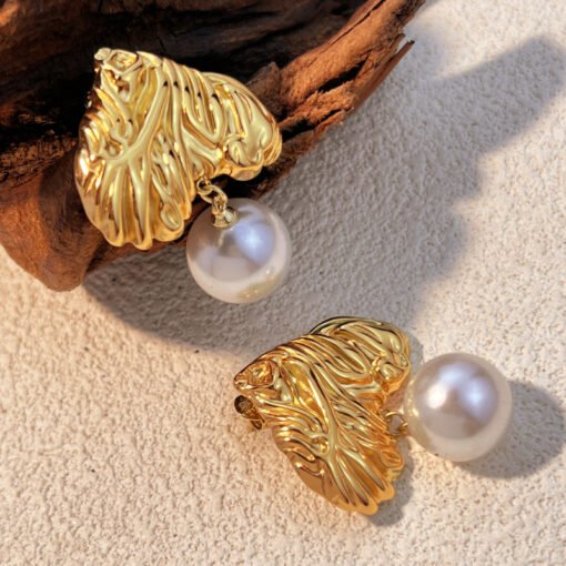 Fashion Stainless Steel Earrings Love Texture - Bild 5