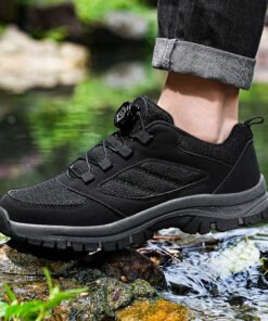 Extra Large Size Work Training Shoes Male Black Breathable
