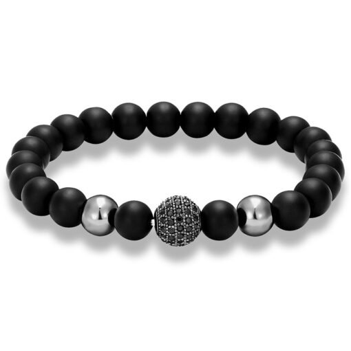 Frosted Stone Micro Inlaid Zircon Bracelet String Beads - Image 2
