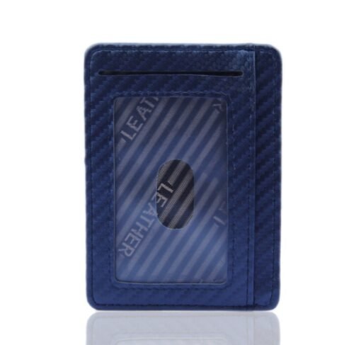 New Fashion Pu Leather Carbon Fiber Wallet Mini Slim Wallets Business Men Credit Card ID Holder with RFID Anti-chief Purse - 图片 3