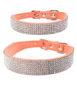Shiny Rhinestone Hot Rhinestone Pet Collar Microfiber Durable Dog Collar