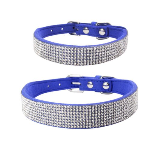 Shiny Rhinestone Hot Rhinestone Pet Collar Microfiber Durable Dog Collar - Hình ảnh 9