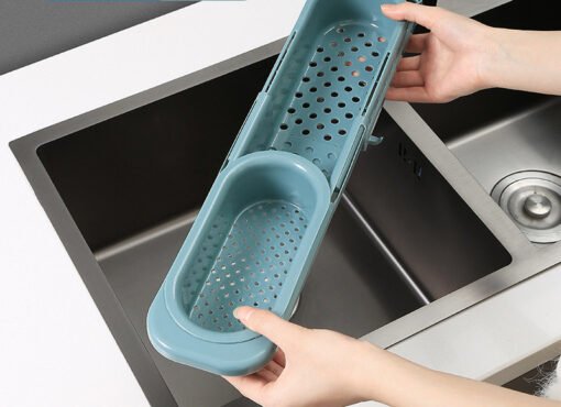 Telescopic Sink Rack Soap Sponge Holder Kitchen Sinks Organizer Adjustable Sinks Drainer Rack Storage Basket Kitchen Accessories - immagine 4