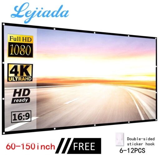 Foldable Movie Projector Screen 16 To 9 Projection HD Home Theater 60 72 84 100 120 150 Inch - 图片 5