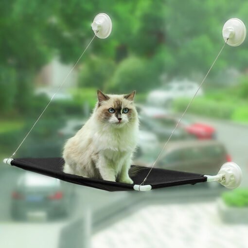 New Suction Cup Cat Hammock Foldable Hammock Hanging Cat Nest Cat Bed Balcony Window Glass Cat Hammock - Larawan 3
