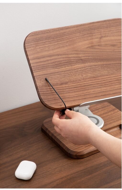 Black Walnut Solid Wood Reading Rack Adjustable Rotating Children's Reading Artifact IPad Bracket - 图片 5