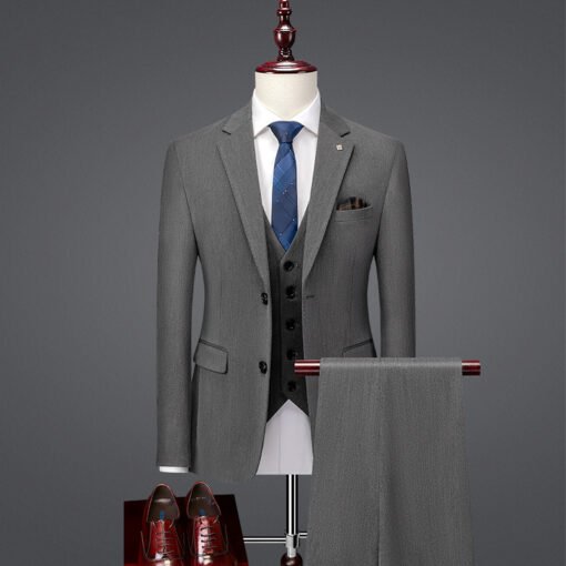 Handsome Slim Fit British Style Business Casual Suit Formal Attire - 图片 4