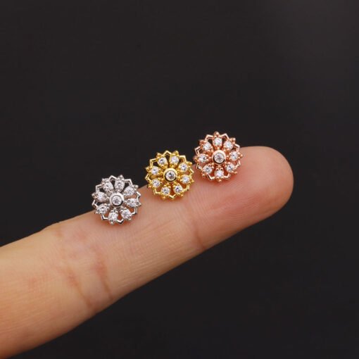 Geometric Personalized Stainless Steel Threaded Stud Earrings - Bild 4